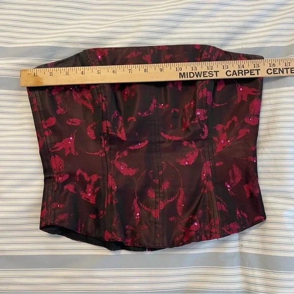 David Meister 2-piece Mermaid Style Red & Black Print Formal Prom/Party Dress 8 - Picture 4 of 9